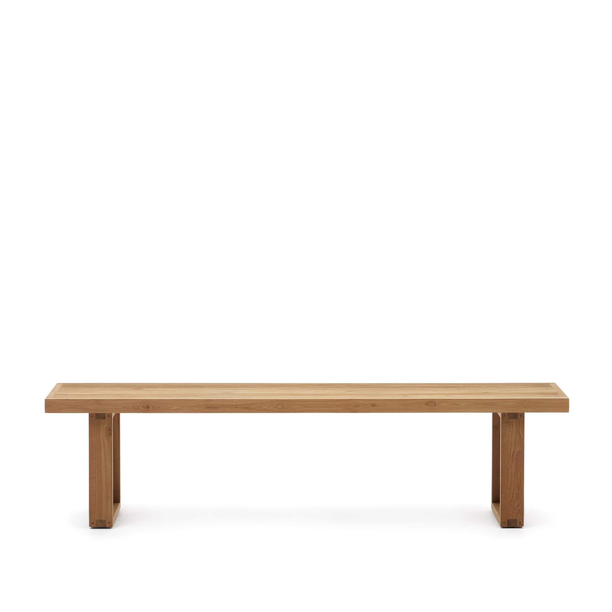 KAVE HOME Canadell utomhusbänk, rektangulär - naturligt återvunnet teak (210x35)