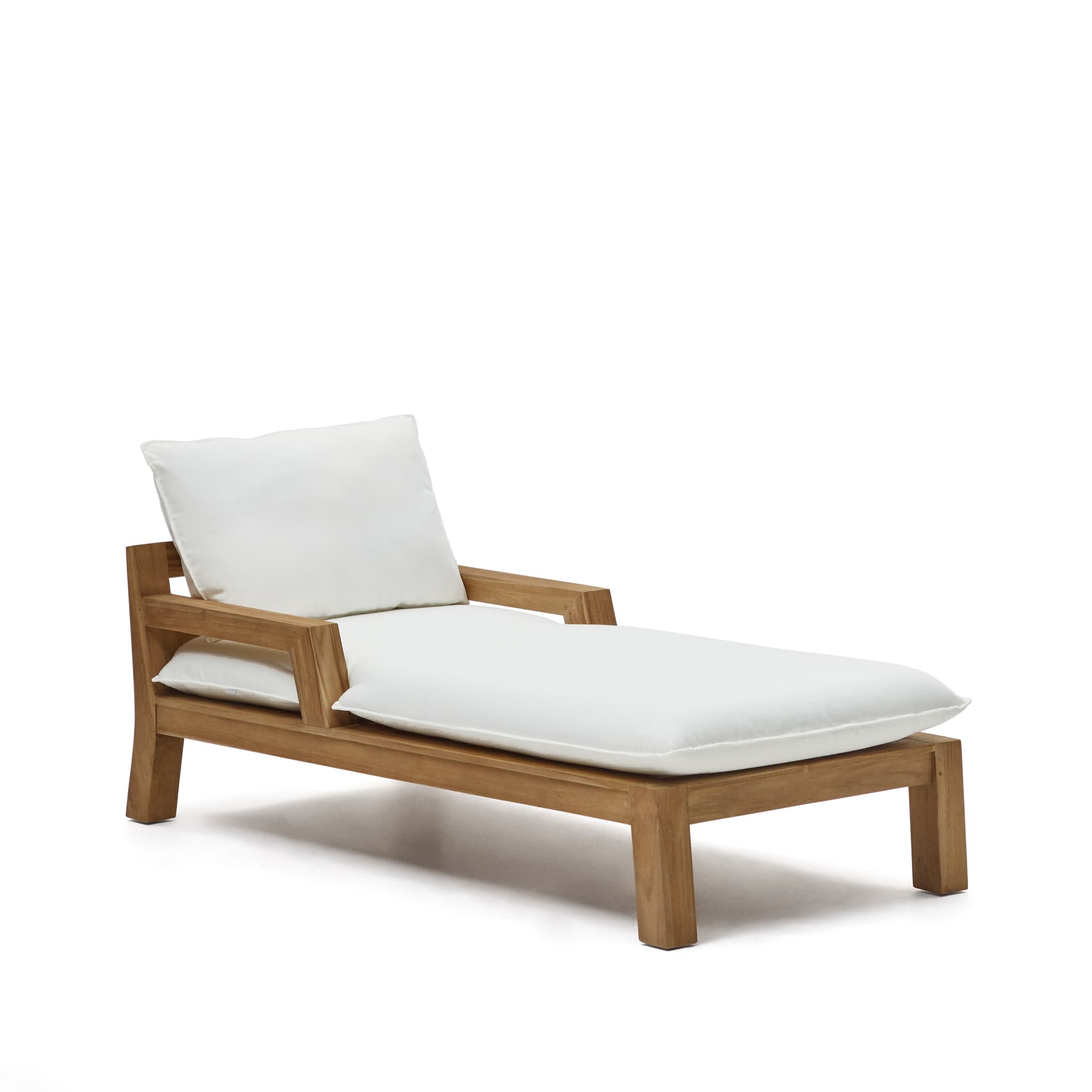 KAVE HOME Forcanera solstol, m. vit kudde - brun teak