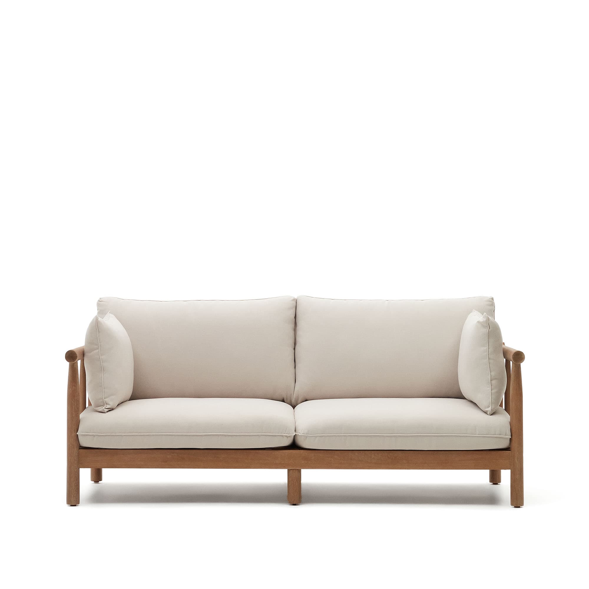 KAVE HOME Sacova 2-sits soffa, tillverkad av massivt eukalyptusträ 195 cm