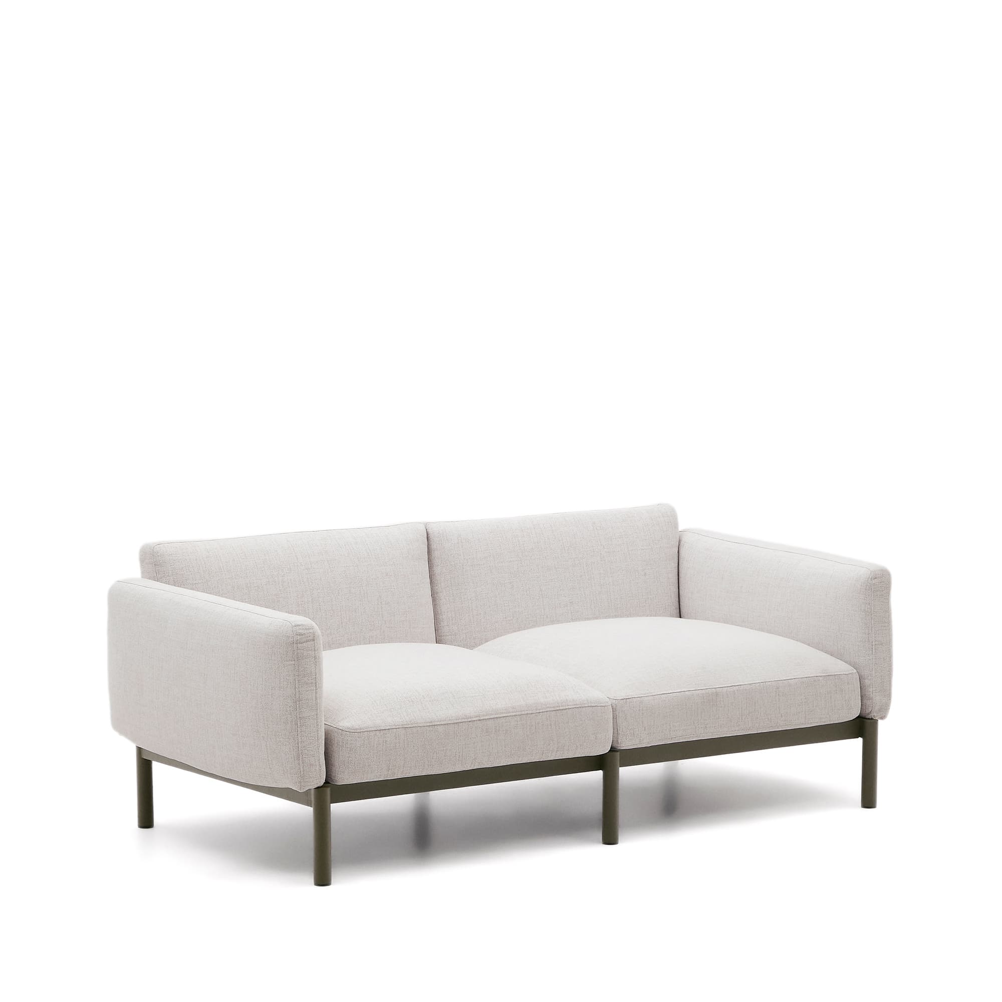 KAVE HOME Sorell 2-personers modulsoffa för utomhusbruk i aluminium med grön finish 201 cm
