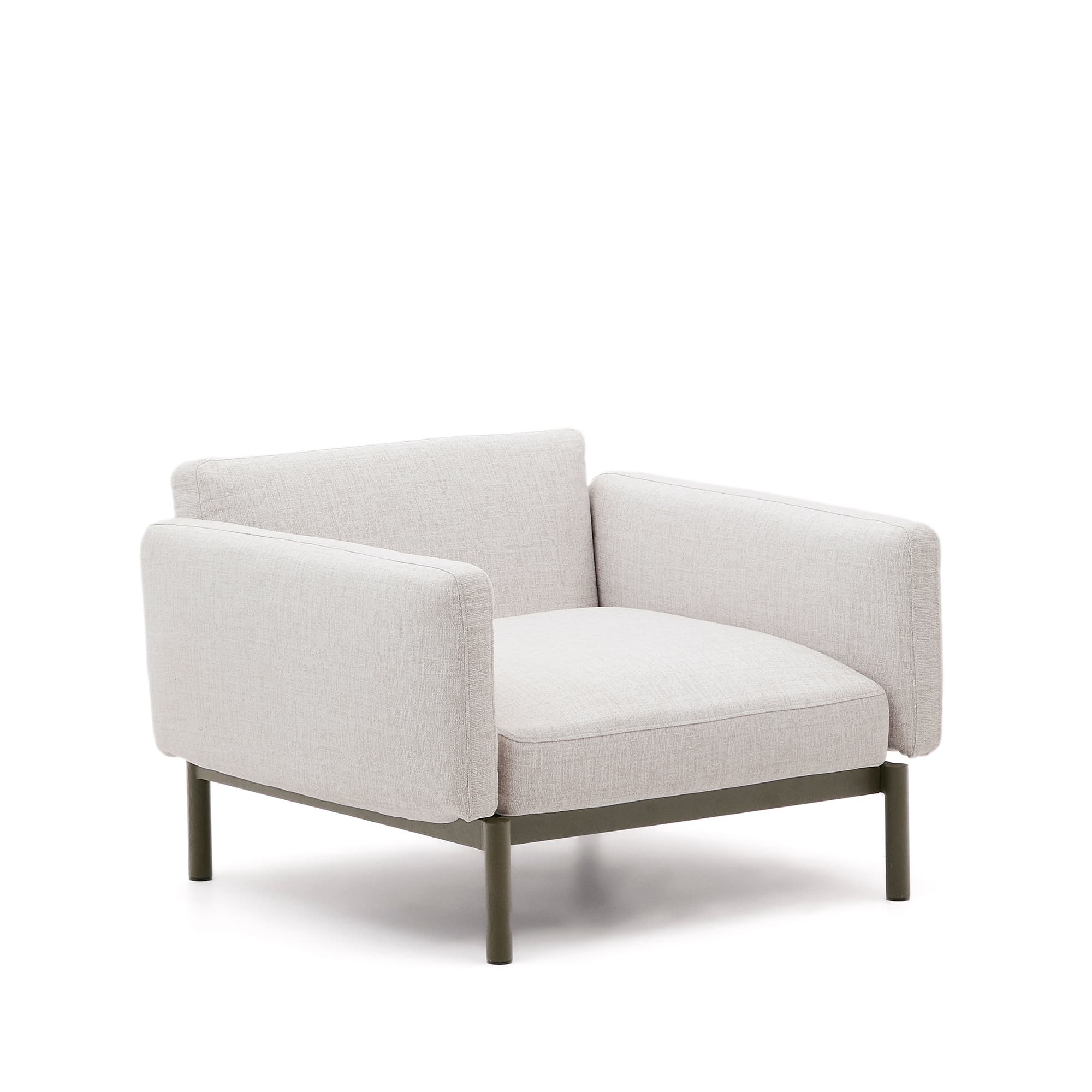 KAVE HOME Sorell utomhus modulfåtölj i aluminium med grön finish