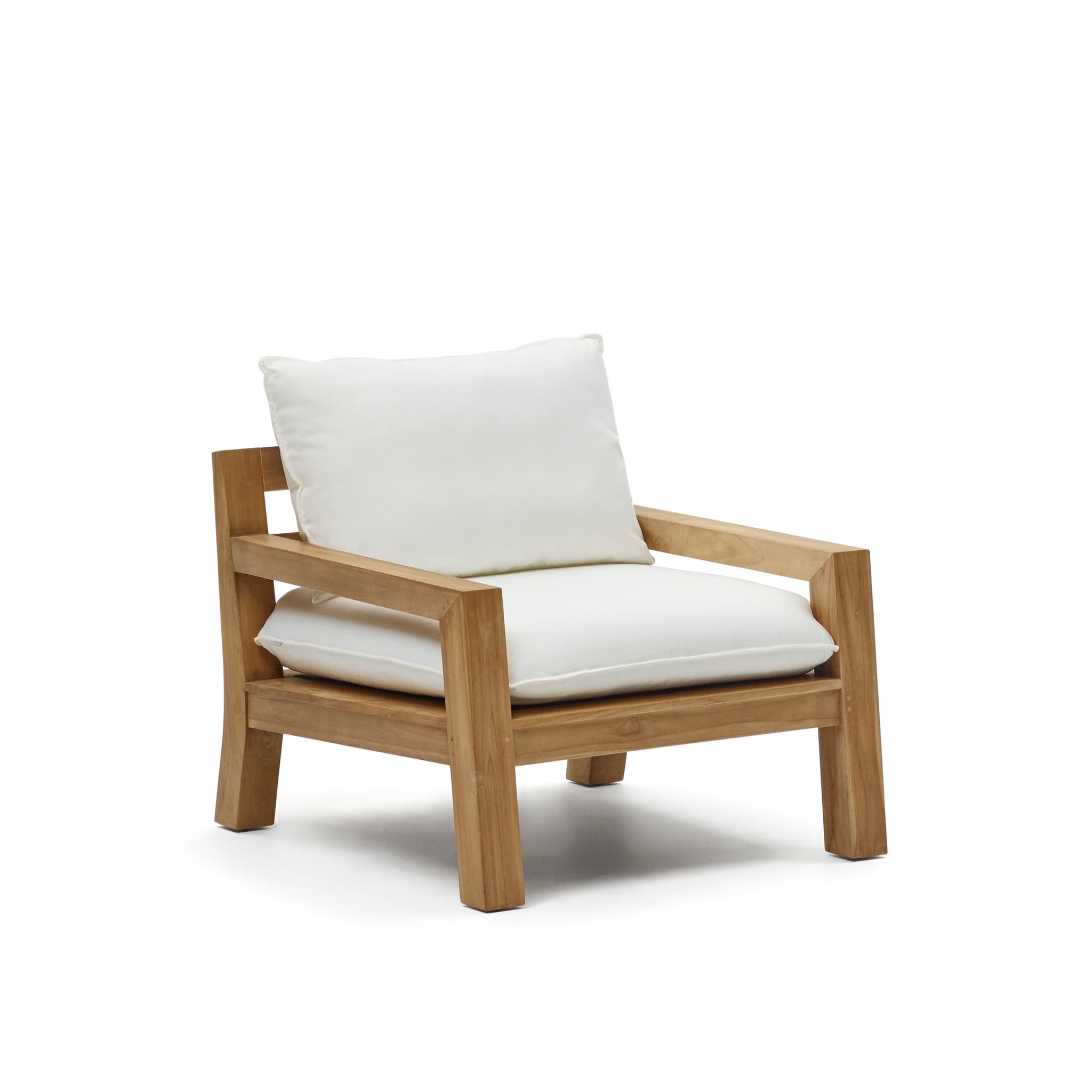 KAVE HOME Forcanera stol, m. vit kudde - brun teak