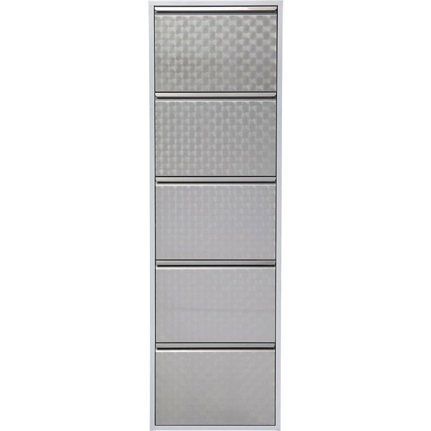 KARE DESIGN Caruso 5 Silver brushed skoskåp, med 5 fack - silver stål