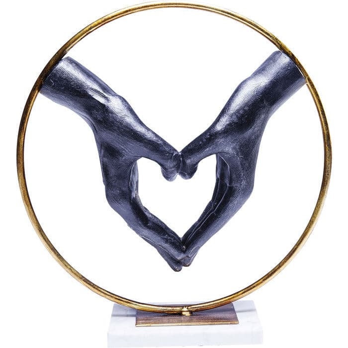 KARE DESIGN Object Elements Heart Hand figur - polyresin och marmor (H:33,5 cm)