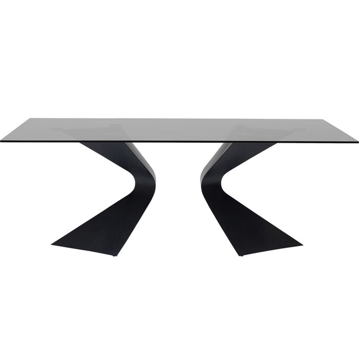 KARE DESIGN Gloria Black matbord, rektangulärt - glas och svart stål (200x100)