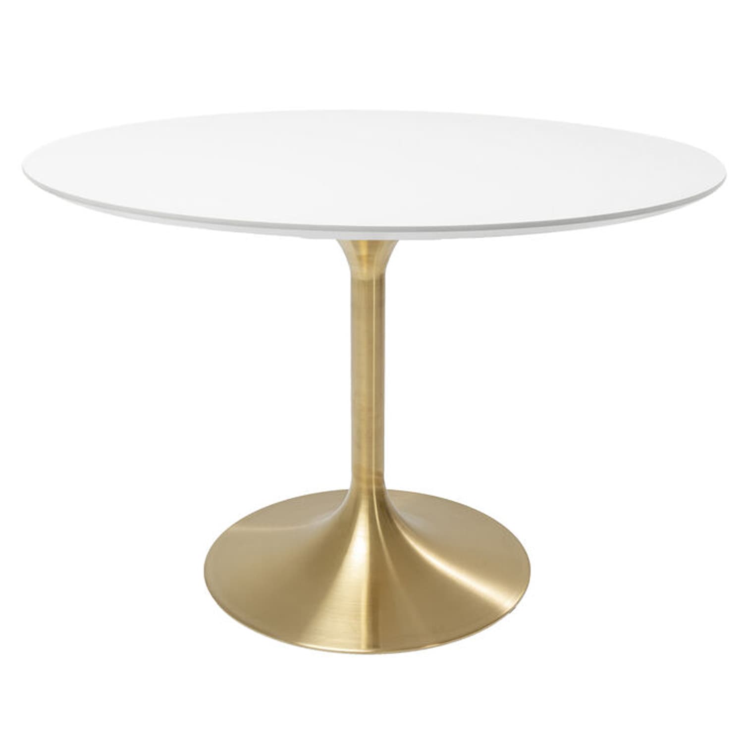 KARE DESIGN Invitation Set White Brass matbord, runt - vit MDF och mässingsstål (Ø120)