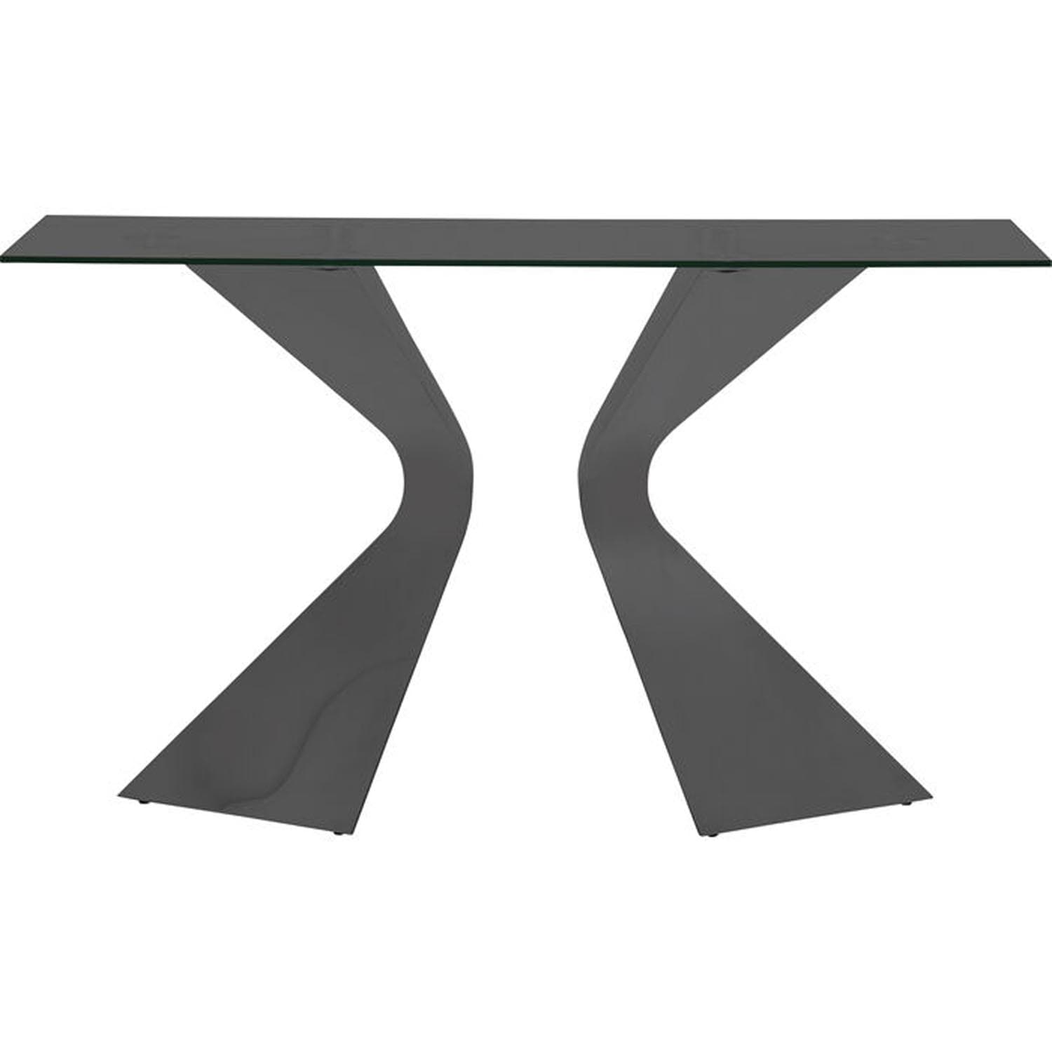 KARE DESIGN Gloria Black konsolbord - rökigt glas och svart stål (140x81)
