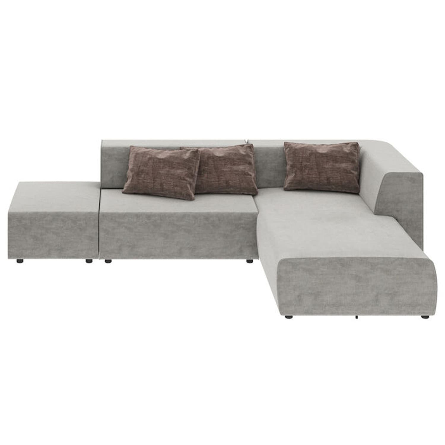 KARE DESIGN Infinity Vegas hörnsoffa, med 3 kuddar - grått tyg och plast