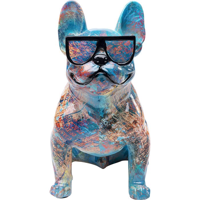 KARE DESIGN Hund med solglasögon figur - flerfärgad polyresin