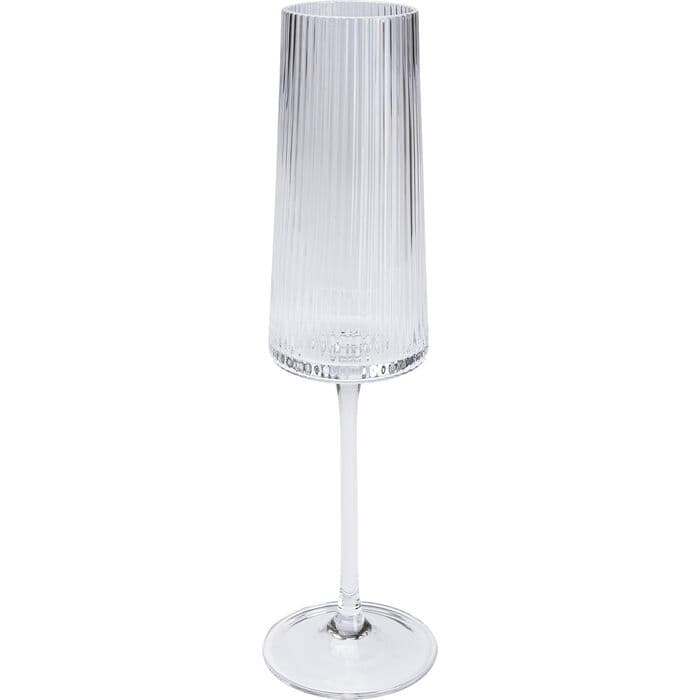 KARE DESIGN Riffle champagneglas, med spår - klart glas (H:25)