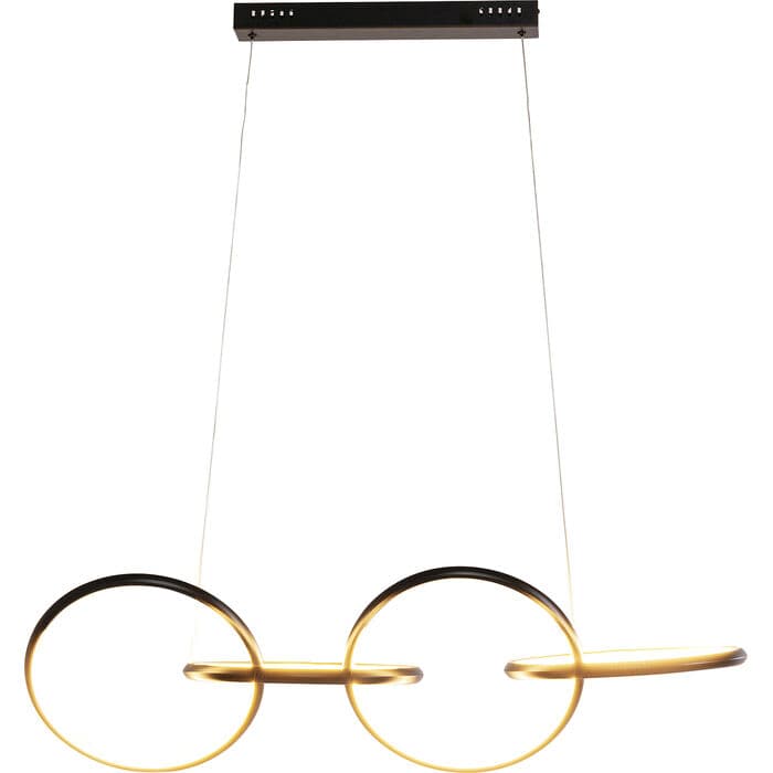 KARE DESIGN Galaxy taklampa, LED, dimbar, höjdjusterbar - svart aluminium och mässingsstål