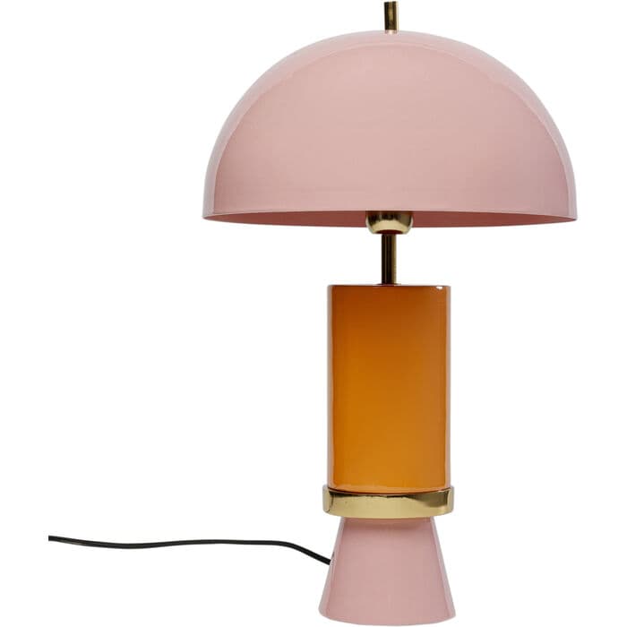 KARE DESIGN Josy bordslampa - rosa och ockregult emaljstål