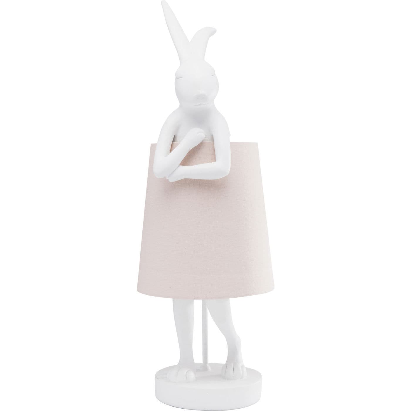 KARE DESIGN Animal Rabbit bordslampa - vit polyresin/stål/linne