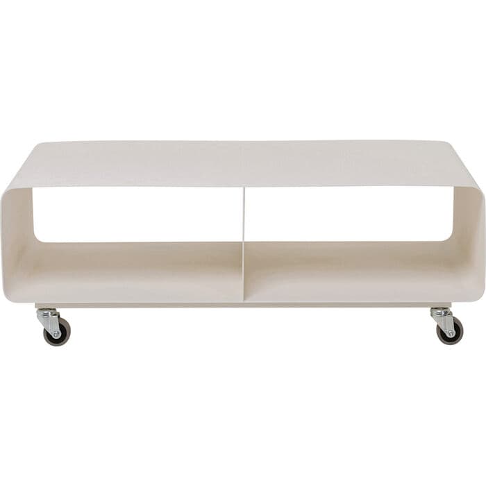 KARE DESIGN Lounge M TV-bänk, med 2 fack och hjul  krämfärgat stål (90x42)