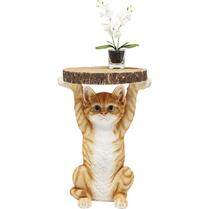 KARE DESIGN Animal Ms Cat sidobord, runt - polyresin (Ø33)