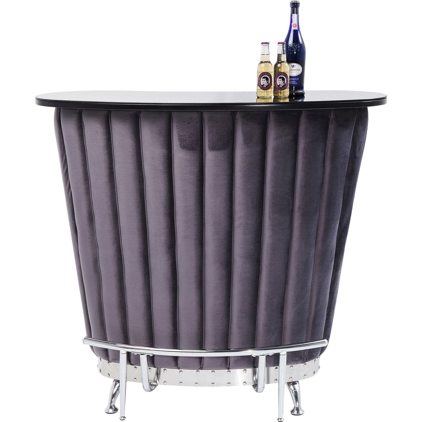 KARE DESIGN After Work Krom Bardisk - Svart Glas / Tyg / Silver Stål