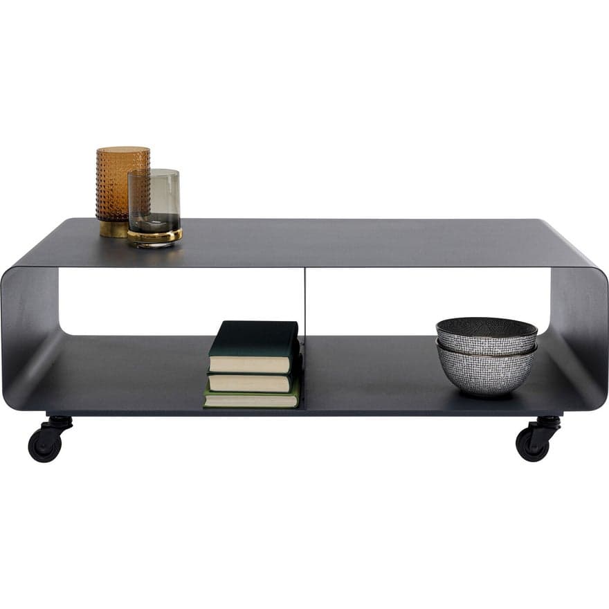 KARE DESIGN Lounge M Mobilt TV-bord, med hjul - grått stål (90x42)