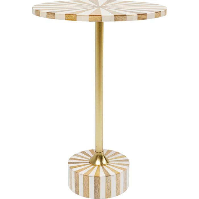 KARE DESIGN Domero Cirque sidobord, runt - guld/vit polyresin och mässingsstål (Ø40)