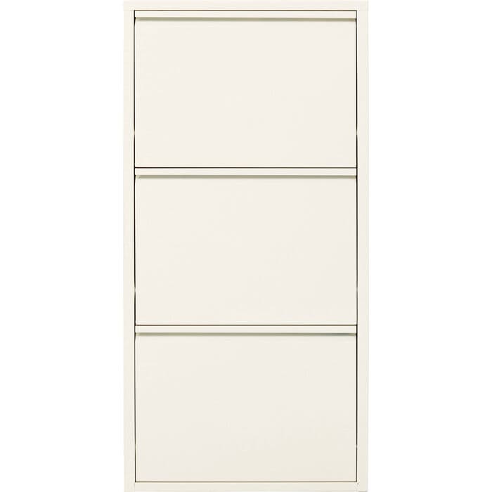 KARE DESIGN Caruso 3 skoskåp, w. 3 dörrar - krämstål (H:104)