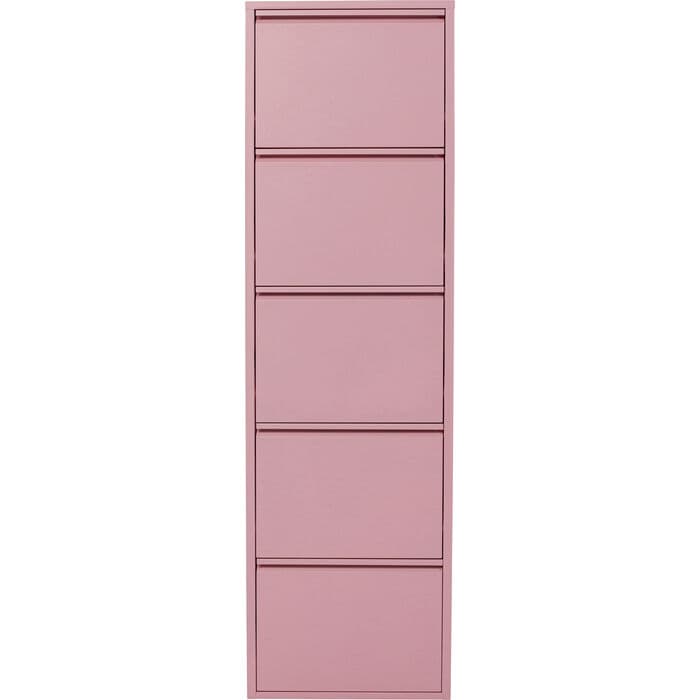 KARE DESIGN Caruso 5 skoskåp, w. 5 dörrar - rosa stål (H:173)