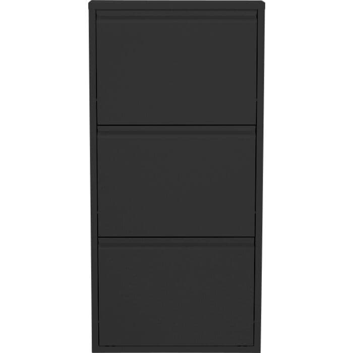 KARE DESIGN Caruso 3 skoskåp, w. 3 dörrar - svart stål (H:104)