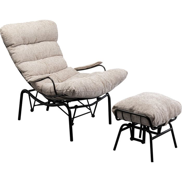 KARE DESIGN Vienna Swing gungstol och pall - beige polyester och stål