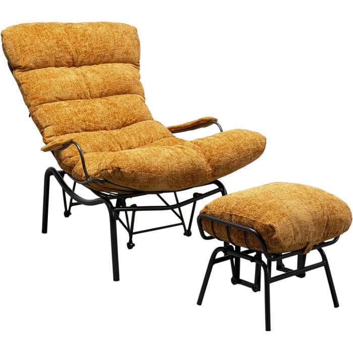 KARE DESIGN Vienna Swing gungstol och pall - gul polyester och stål