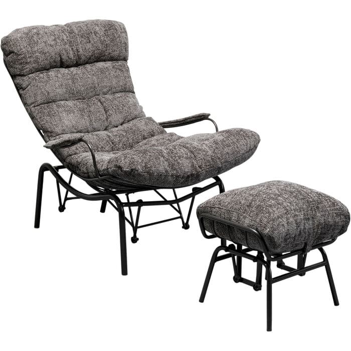 KARE DESIGN Vienna Swing gungstol och pall - grå polyester och stål