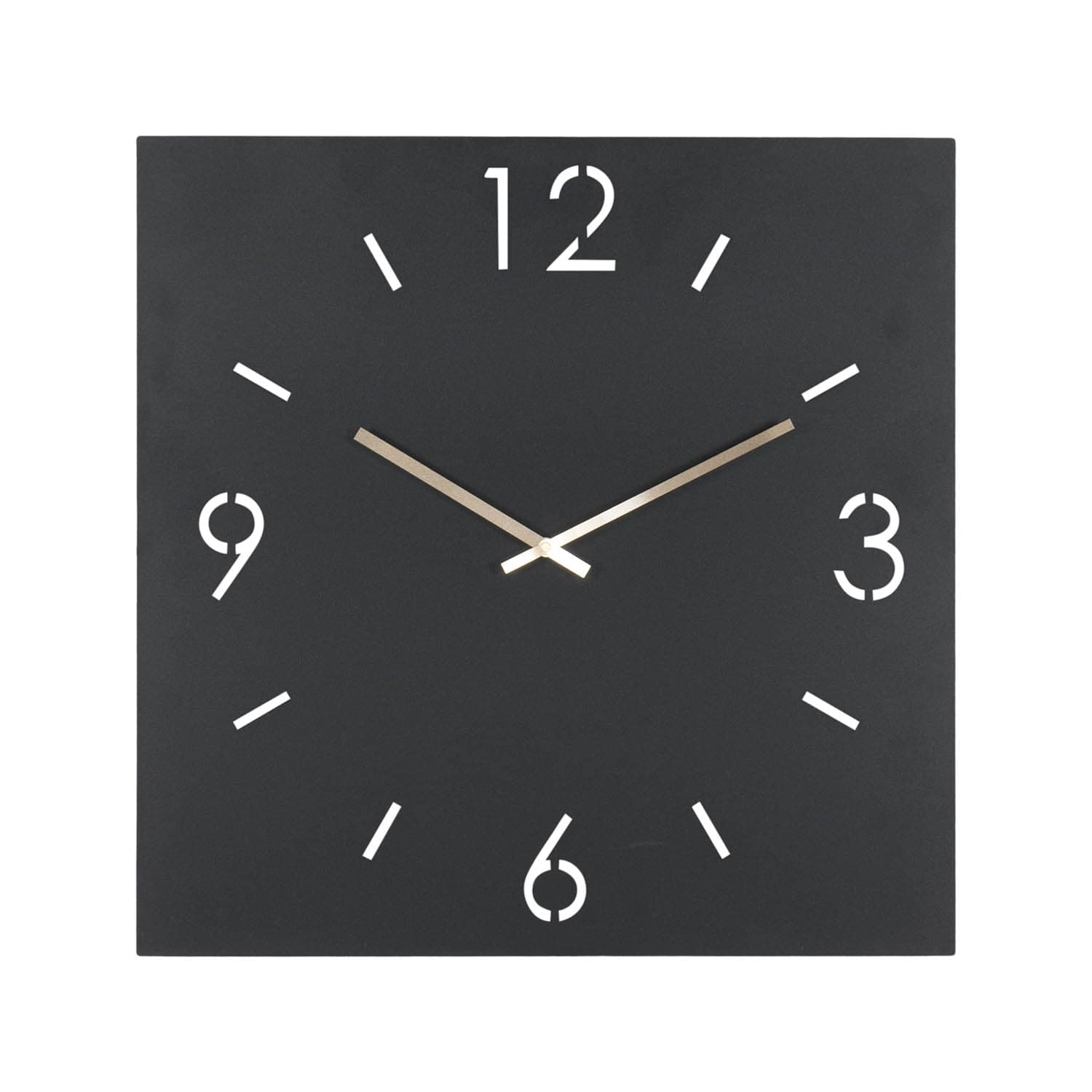 SPINDER DESIGN Time väggklocka, fyrkantig - svart stål (60x60)