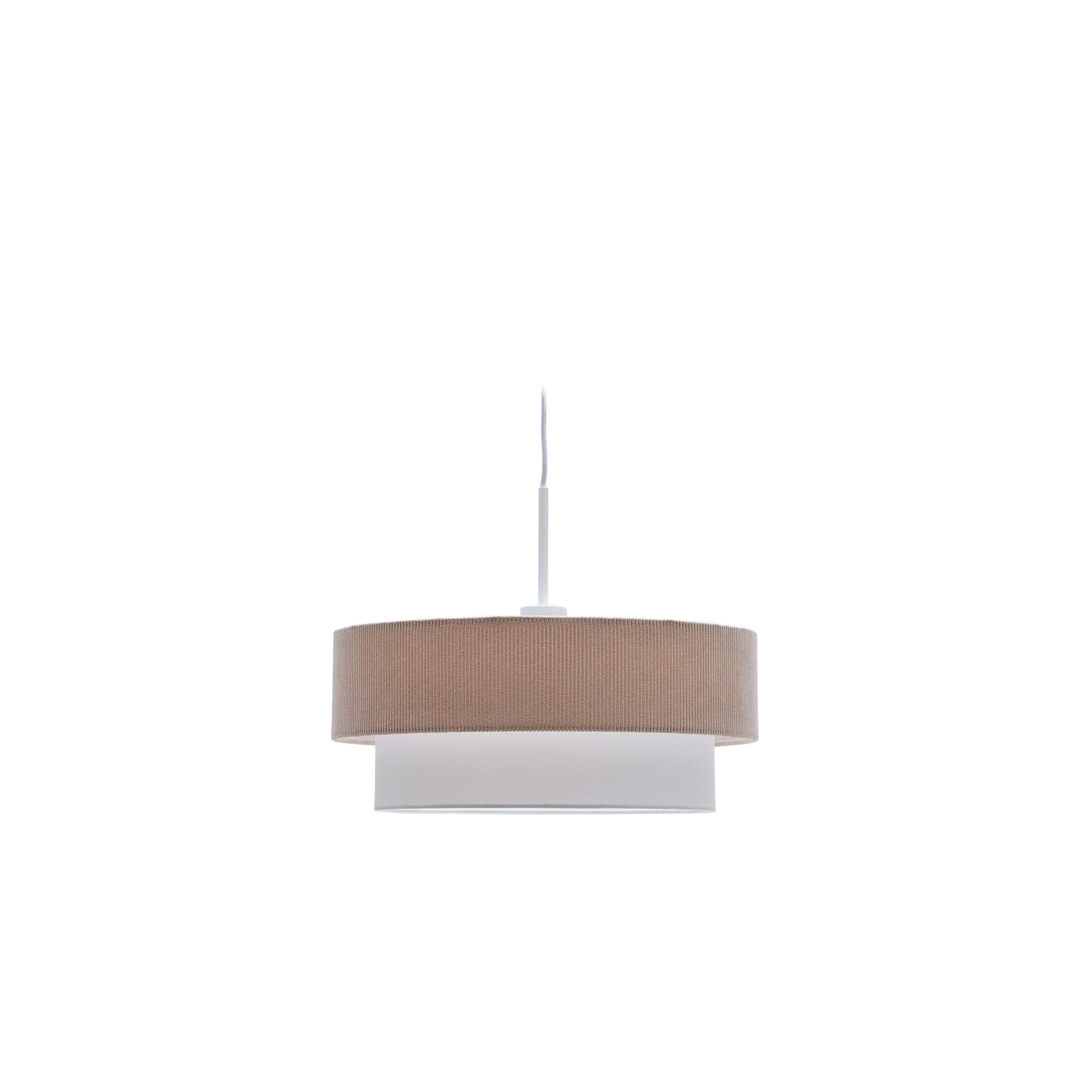 KAVE HOME Bianella taklampa i bomull och beige sammet, Ø: 40 cm.