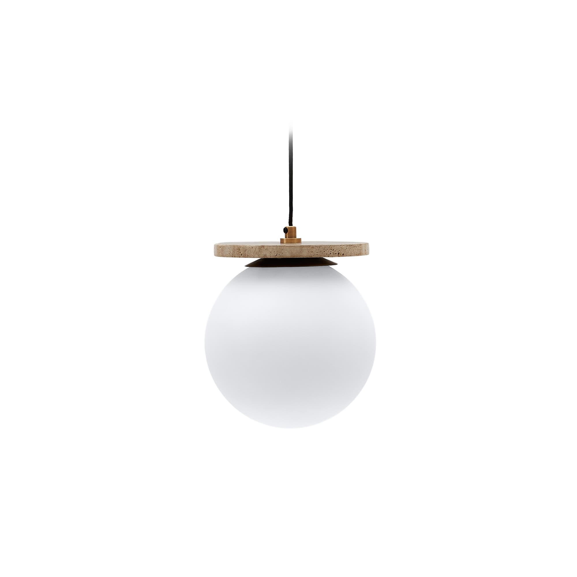 KAVE HOME Malachi taklampa med glaserat glas och travertinsten