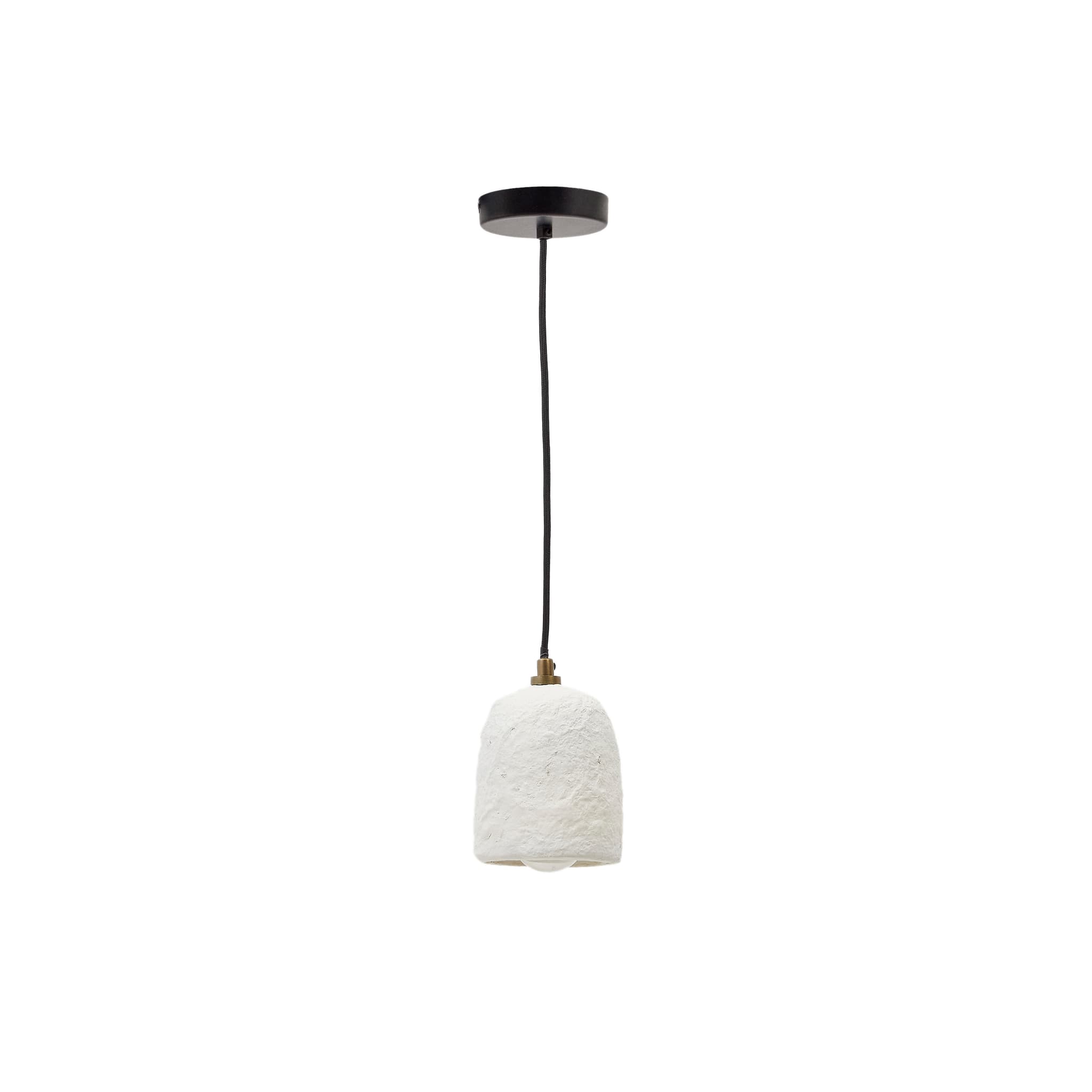 KAVE HOME Ullaro taklampa, rund - vit papier-maché (Ø11,5)