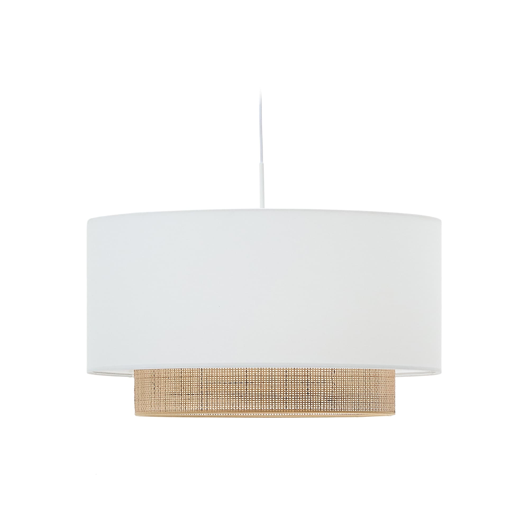 KAVE HOME Erna taklampskärm i bambu i naturlig och vit finish Ø 60 cm
