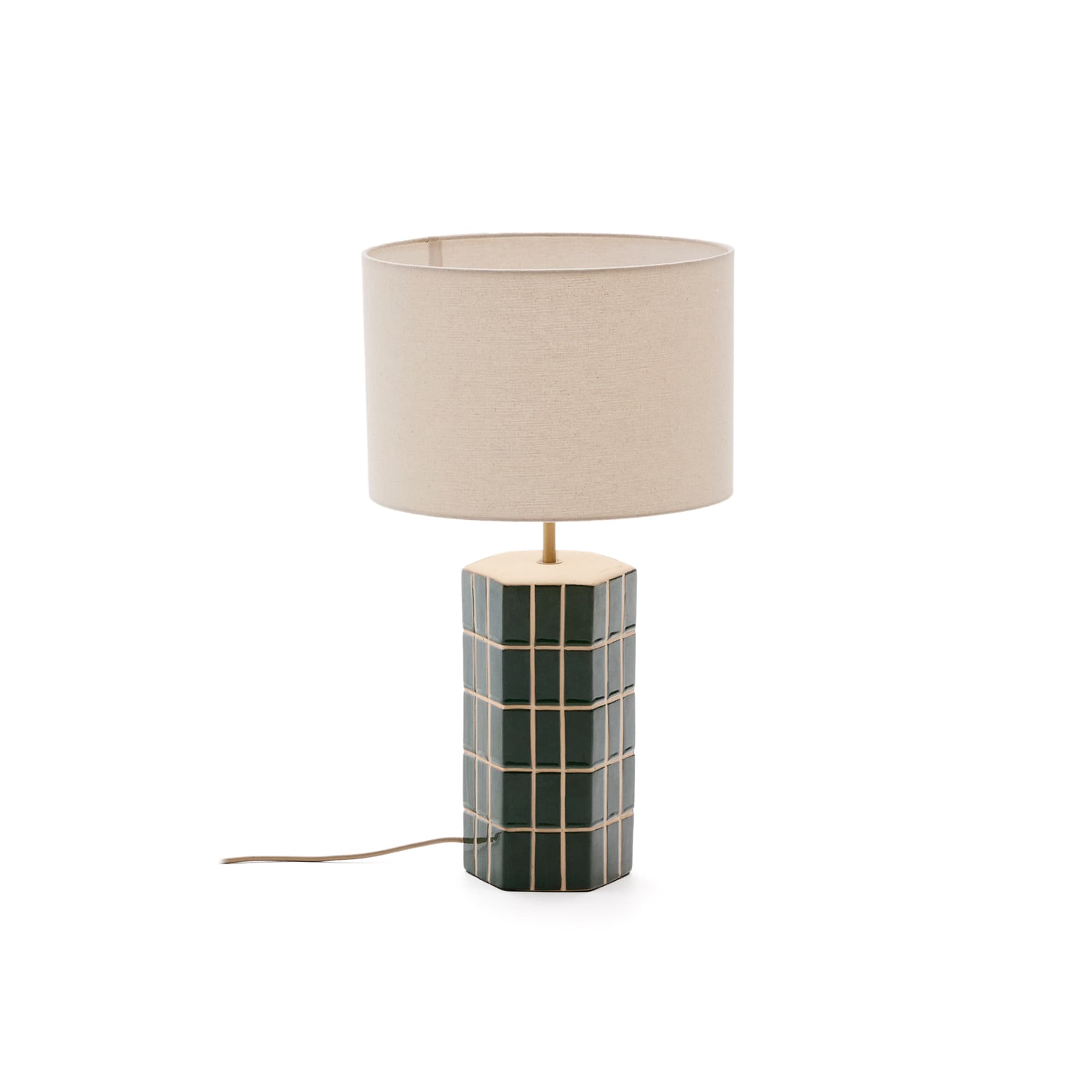 KAVE HOME Rue grön keramikbordslampa