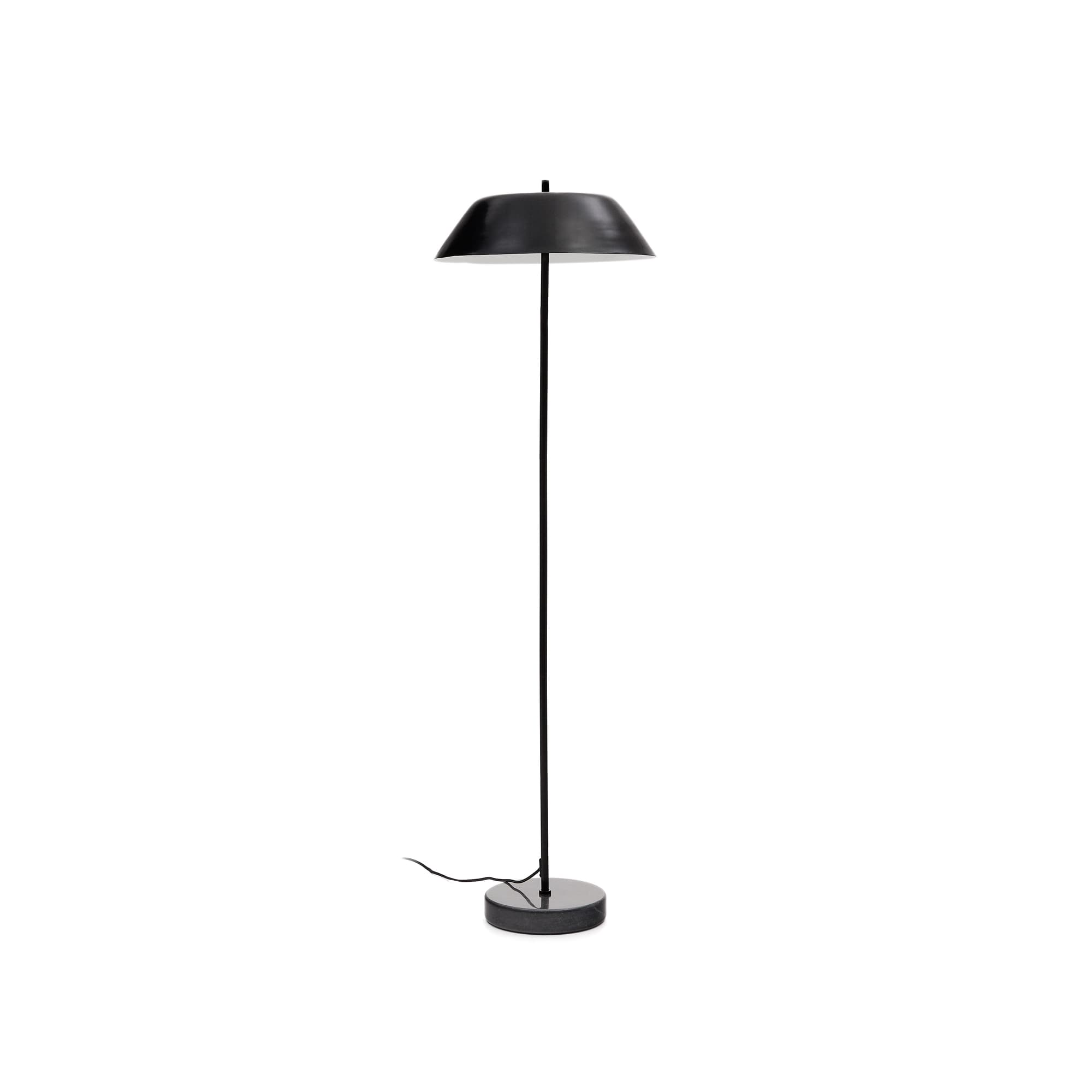 KAVE HOME Sayra golvlampa tillverkad av svart marmor och metall i svartmålad finish