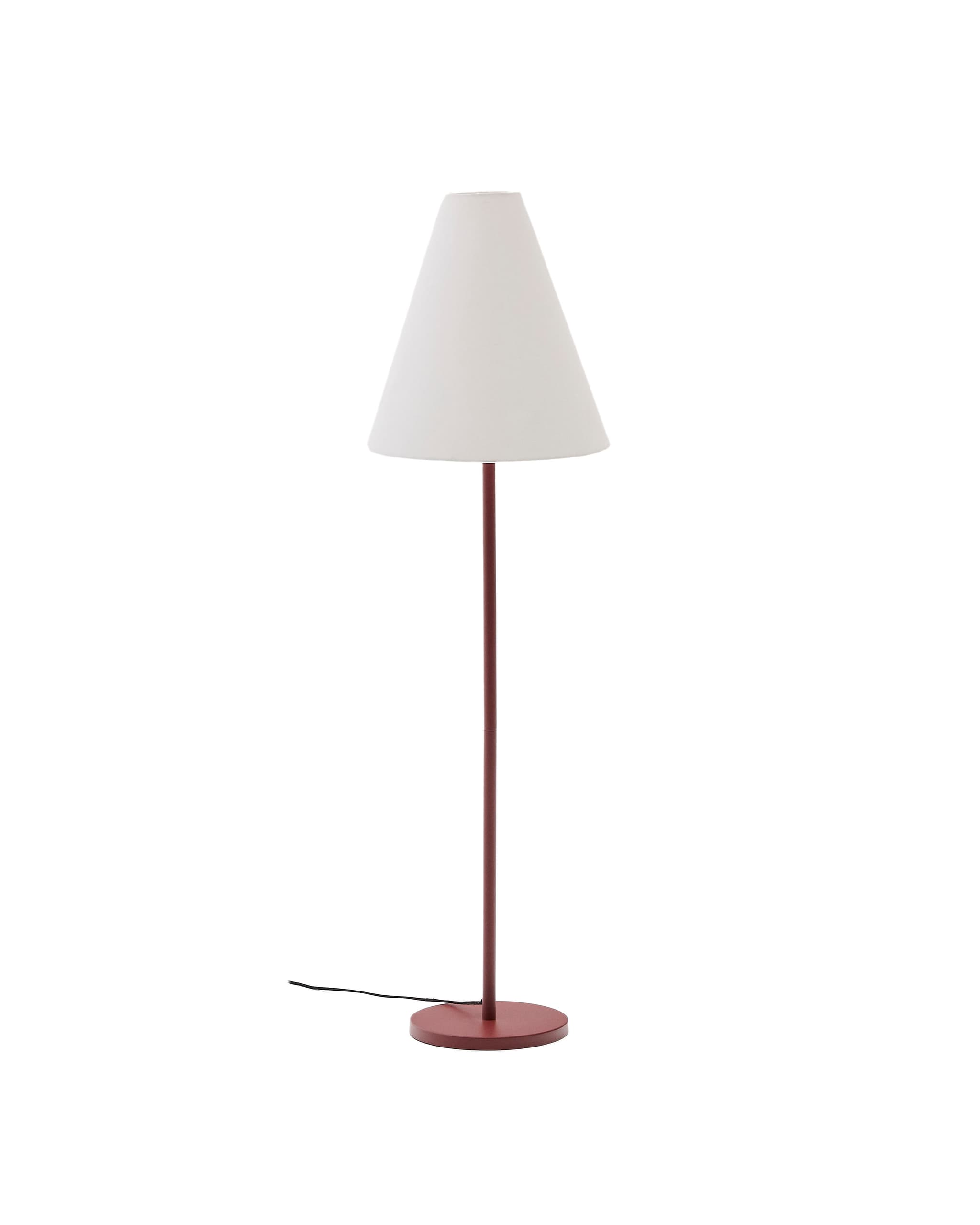 KAVE HOME Navat golvlampa - vit bomull och terrakottametall