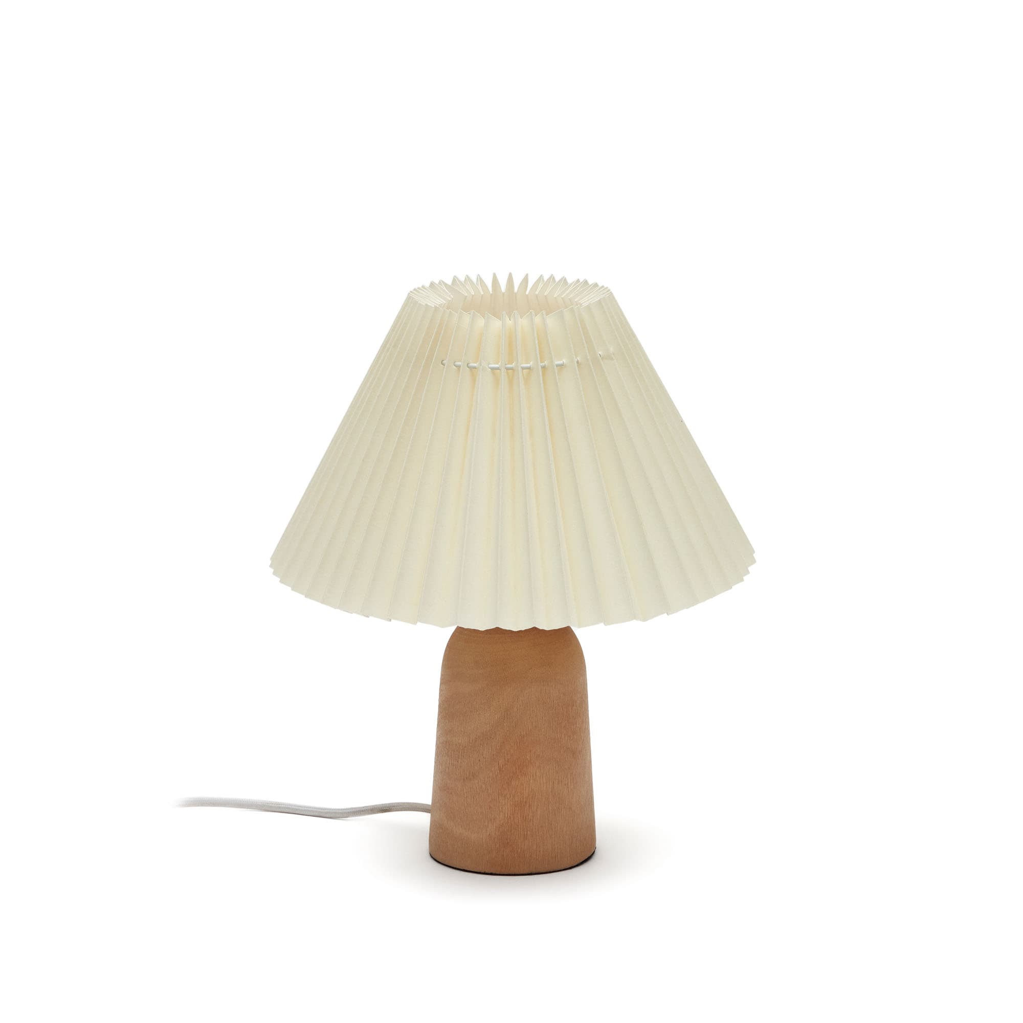 KAVE HOME Benicarlo bordslampa i trä med en naturlig beige finish