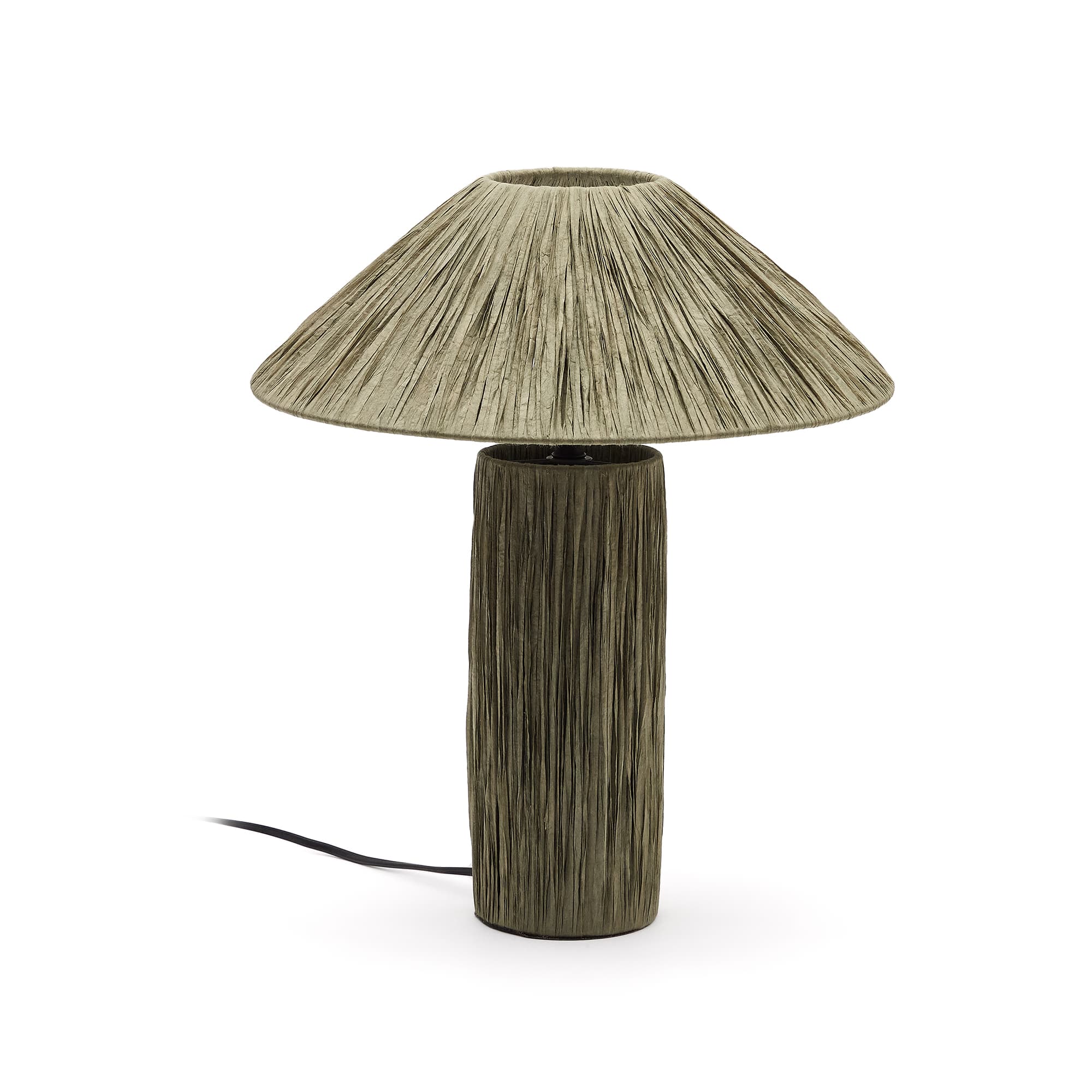KAVE HOME Samse bordslampa i grön raffia