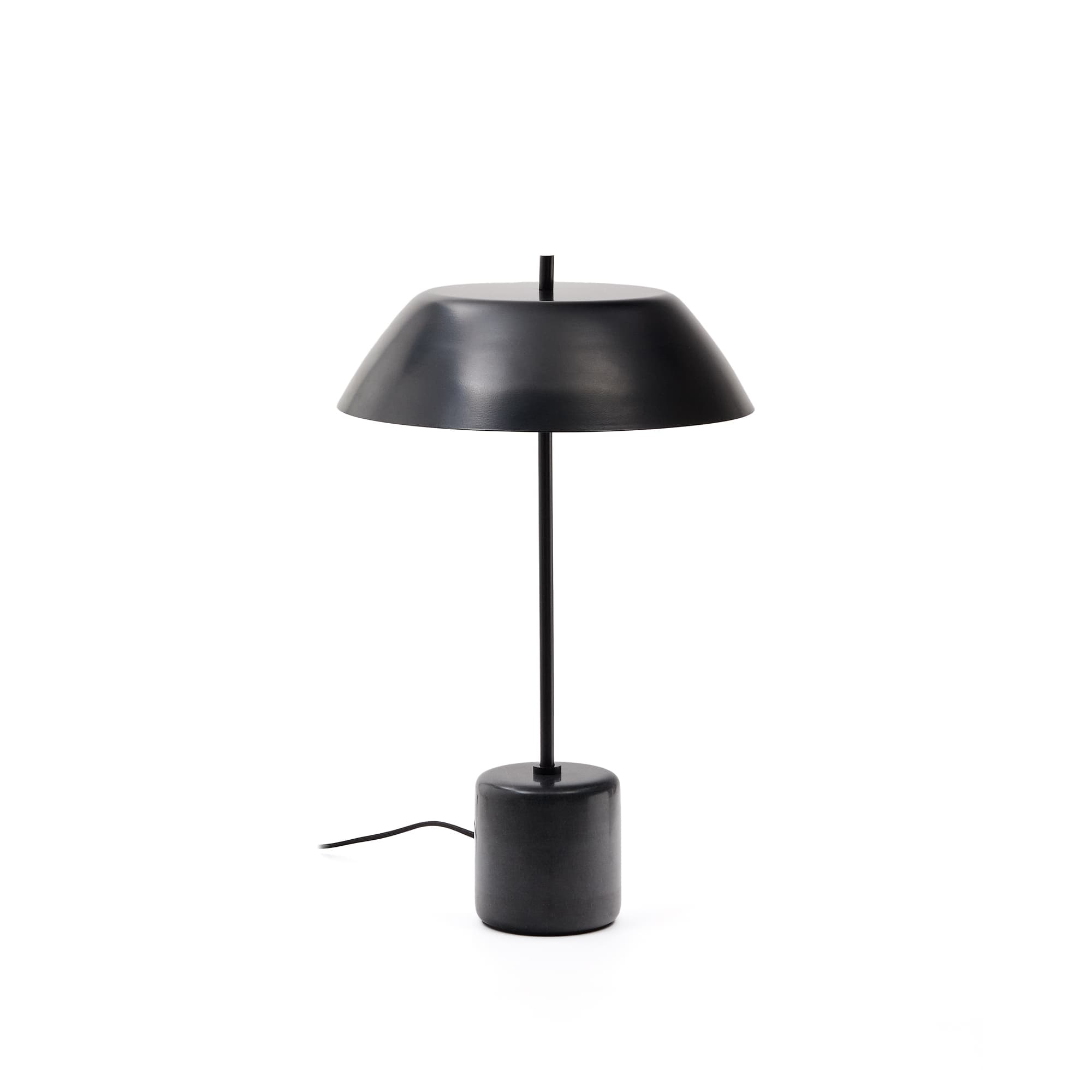 KAVE HOME Sayra bordslampa tillverkad av svart marmor och metall i svartmålad finish