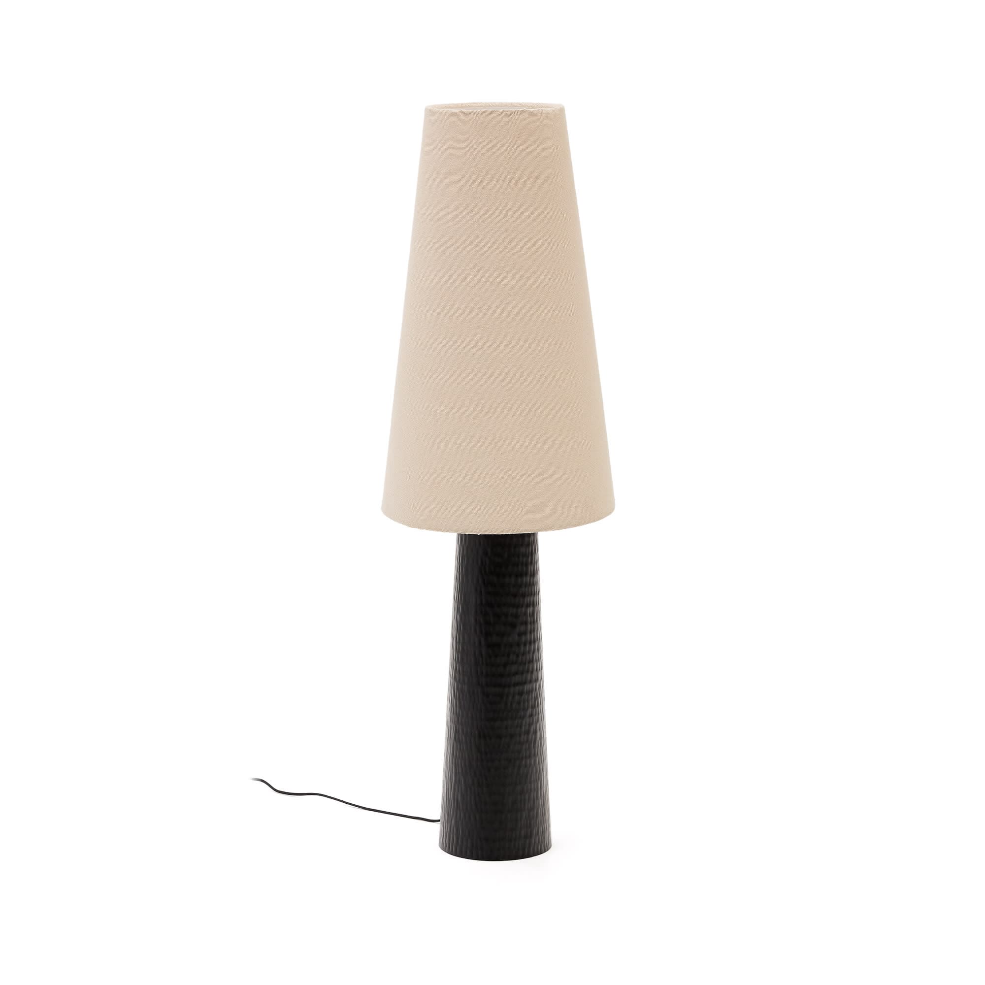 KAVE HOME Senni bordslampa - naturtyg och svart metall