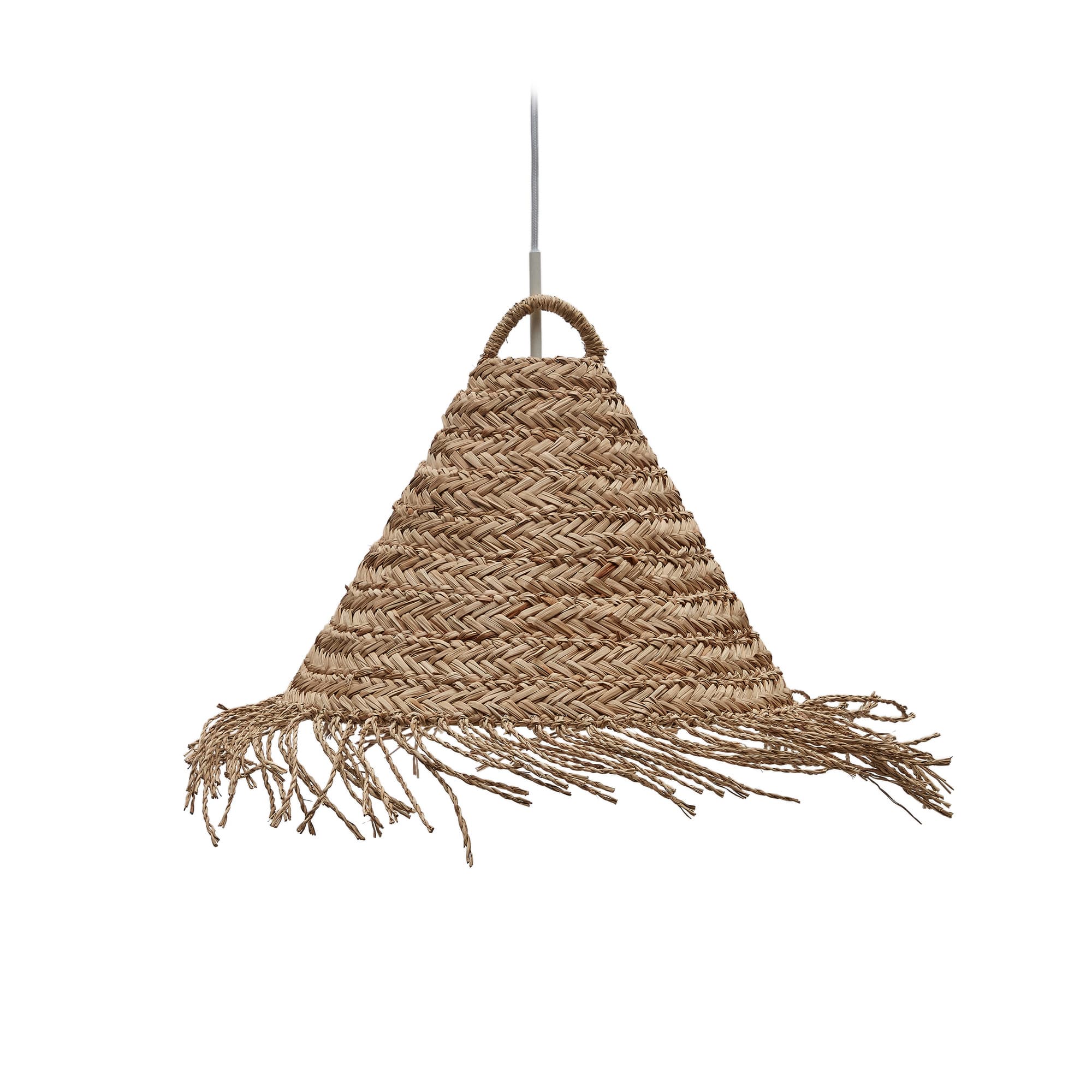 KAVE HOME Fonteta taklampa i naturfiber i naturlig finish, Ø: 40 cm