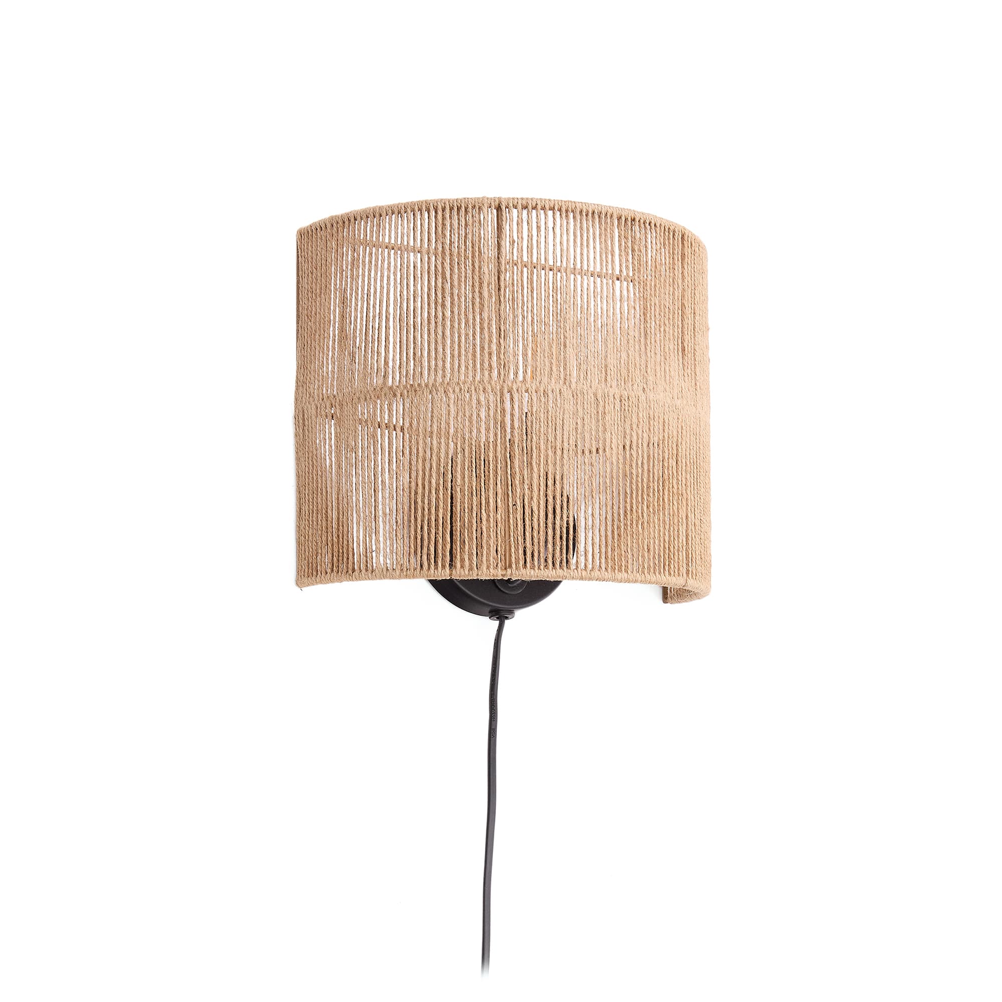 KAVE HOME Canar vägglampa tillverkad av jute med naturlig finish