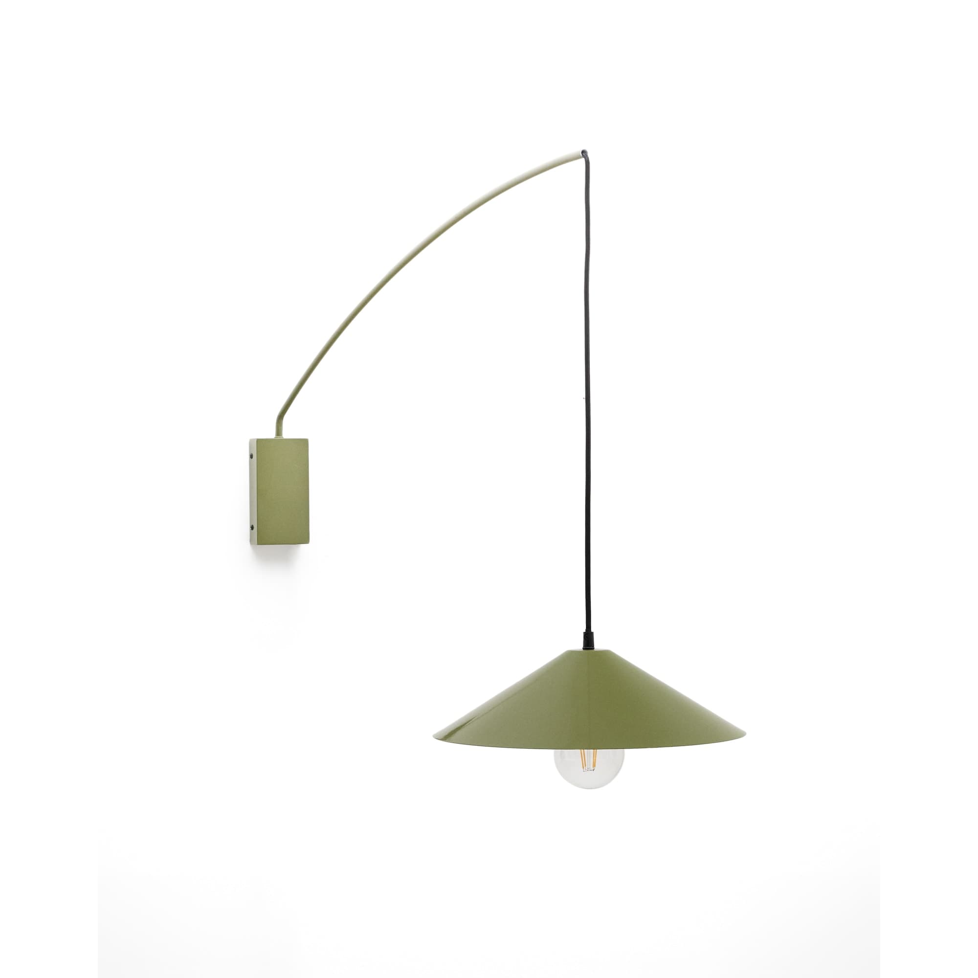 KAVE HOME Kally vägglampa, w. justerbar kabel och svängarm - grön metall