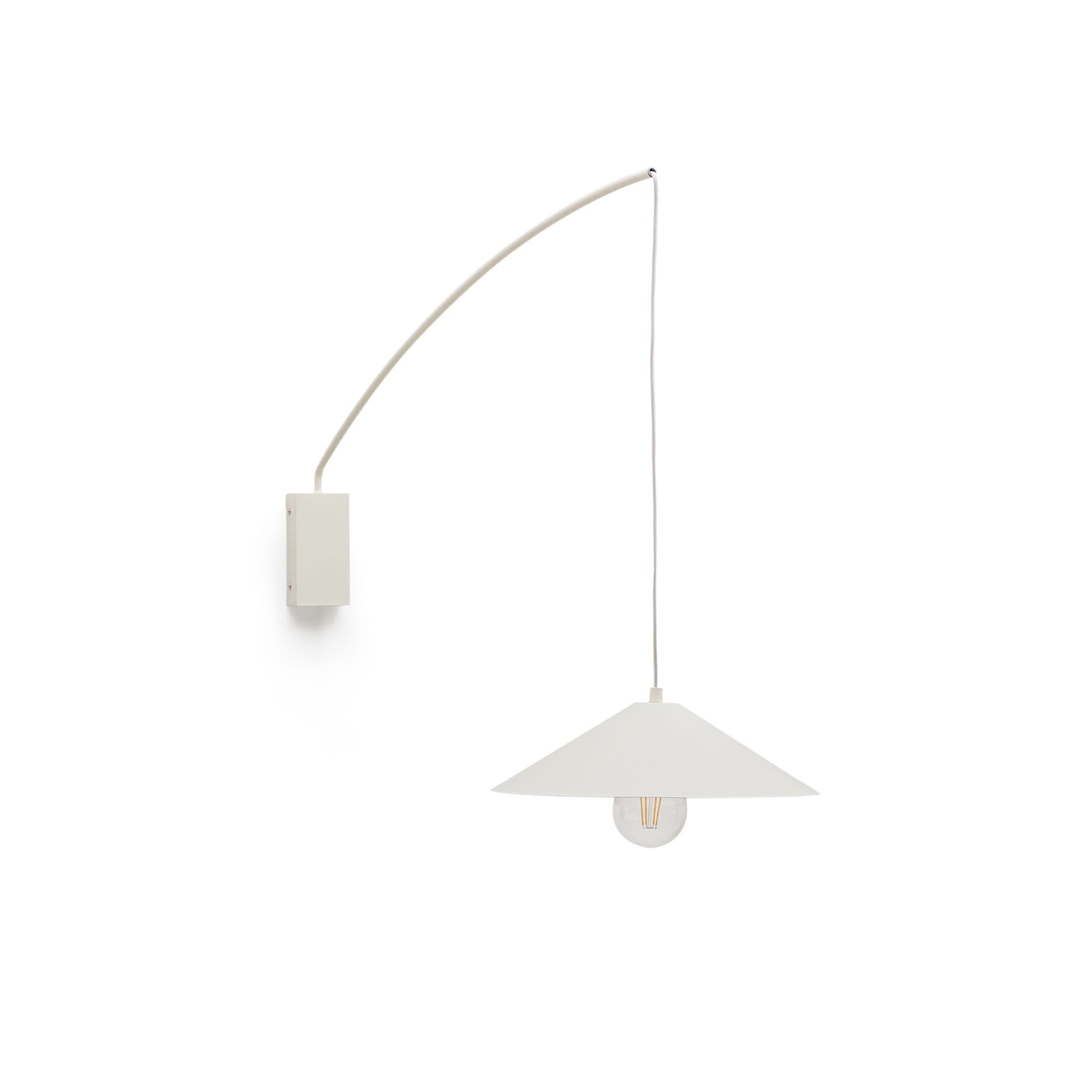KAVE HOME Kally vägglampa, w. justerbar kabel och svängarm - beige metall