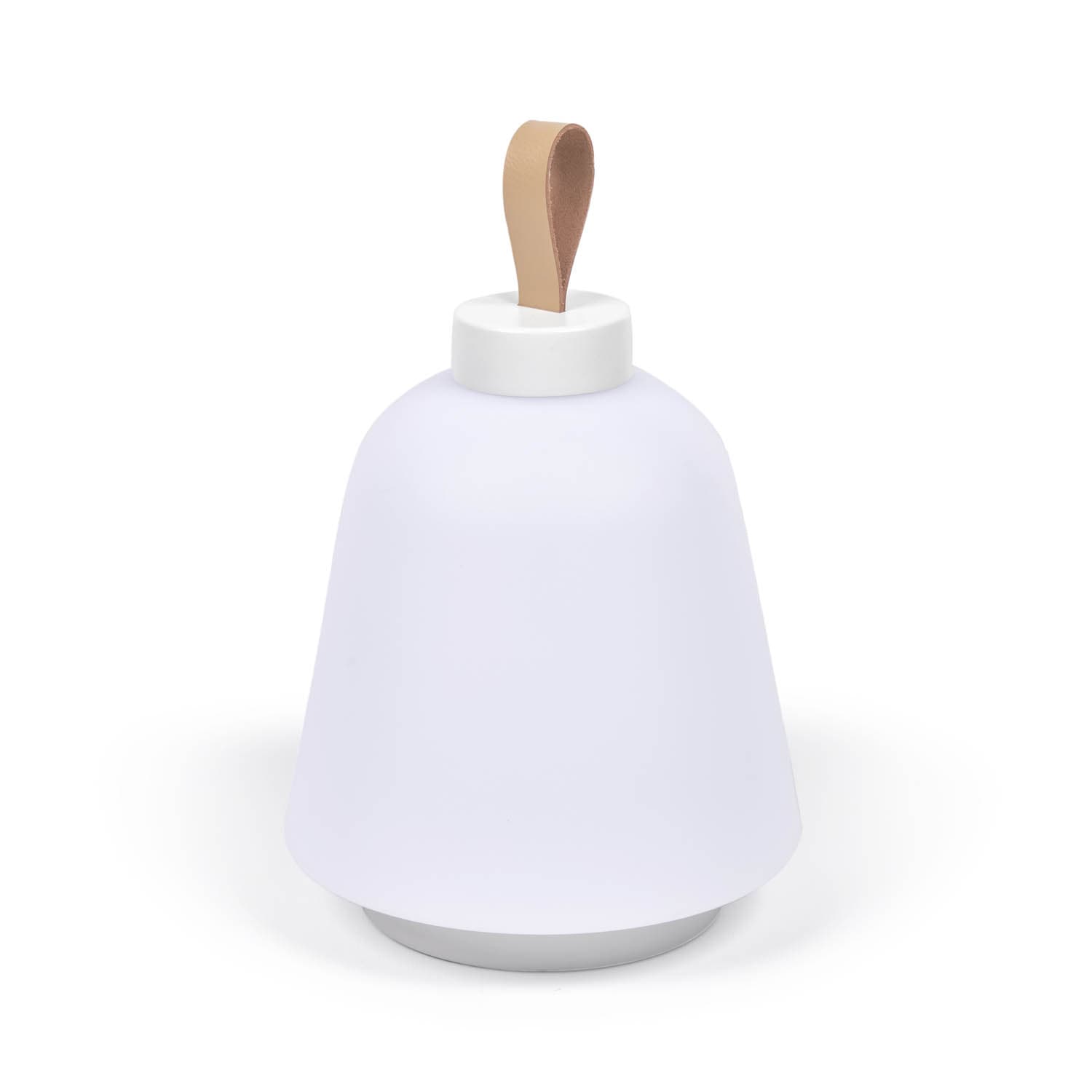 KAVE HOME Udiya bordslampa - naturligt konstläder och vit polyeten/järn
