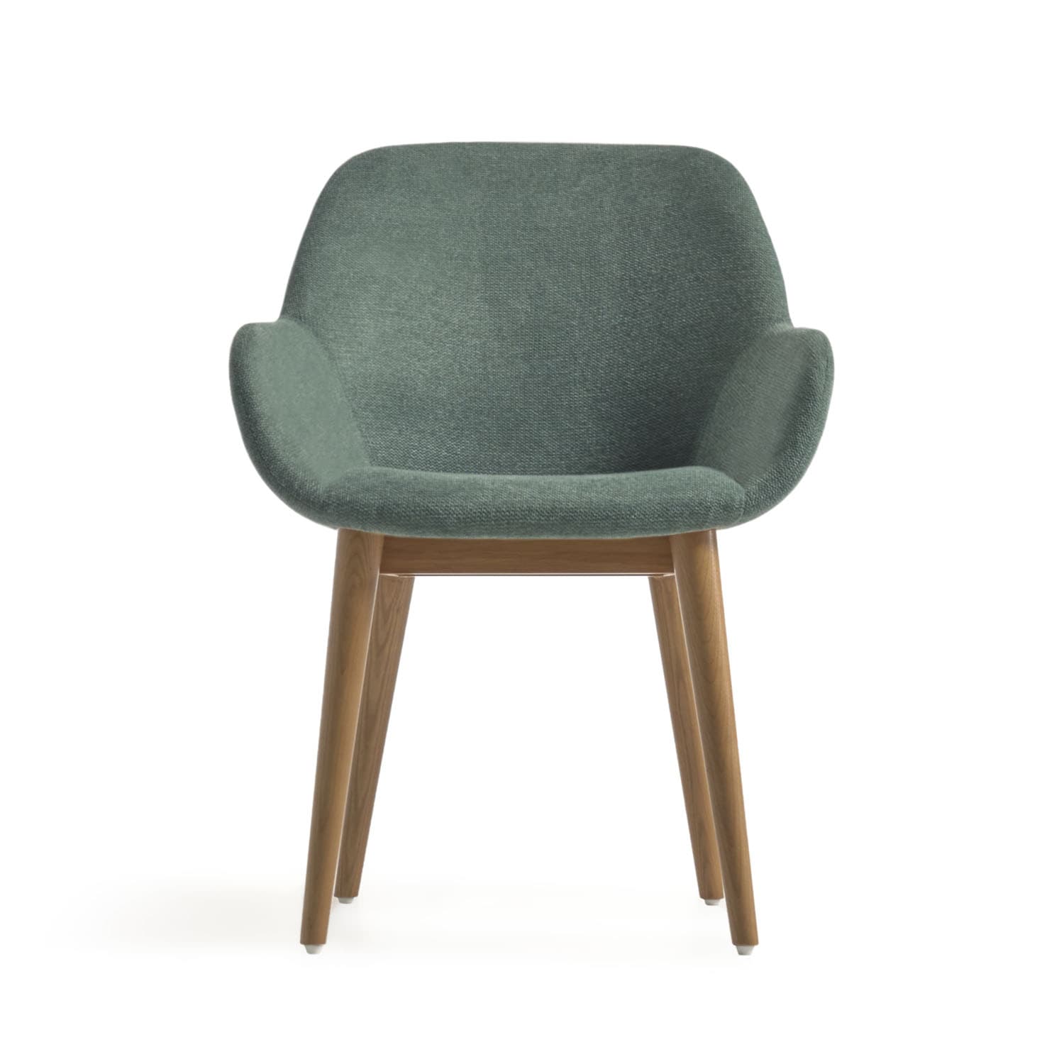 KAVE HOME Konna Matstol, med Armstöd - Grön Polyester och Brunt Ask