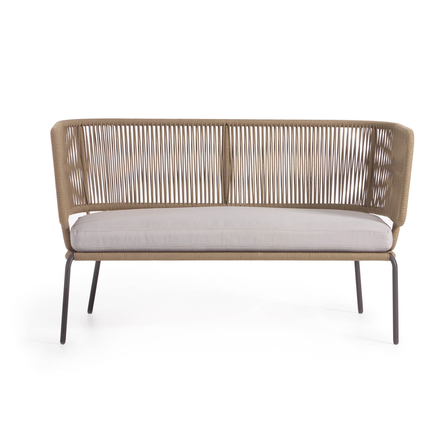 KAVE HOME Nadin 2-personers soffa, med tygdyna - beige rep och stål