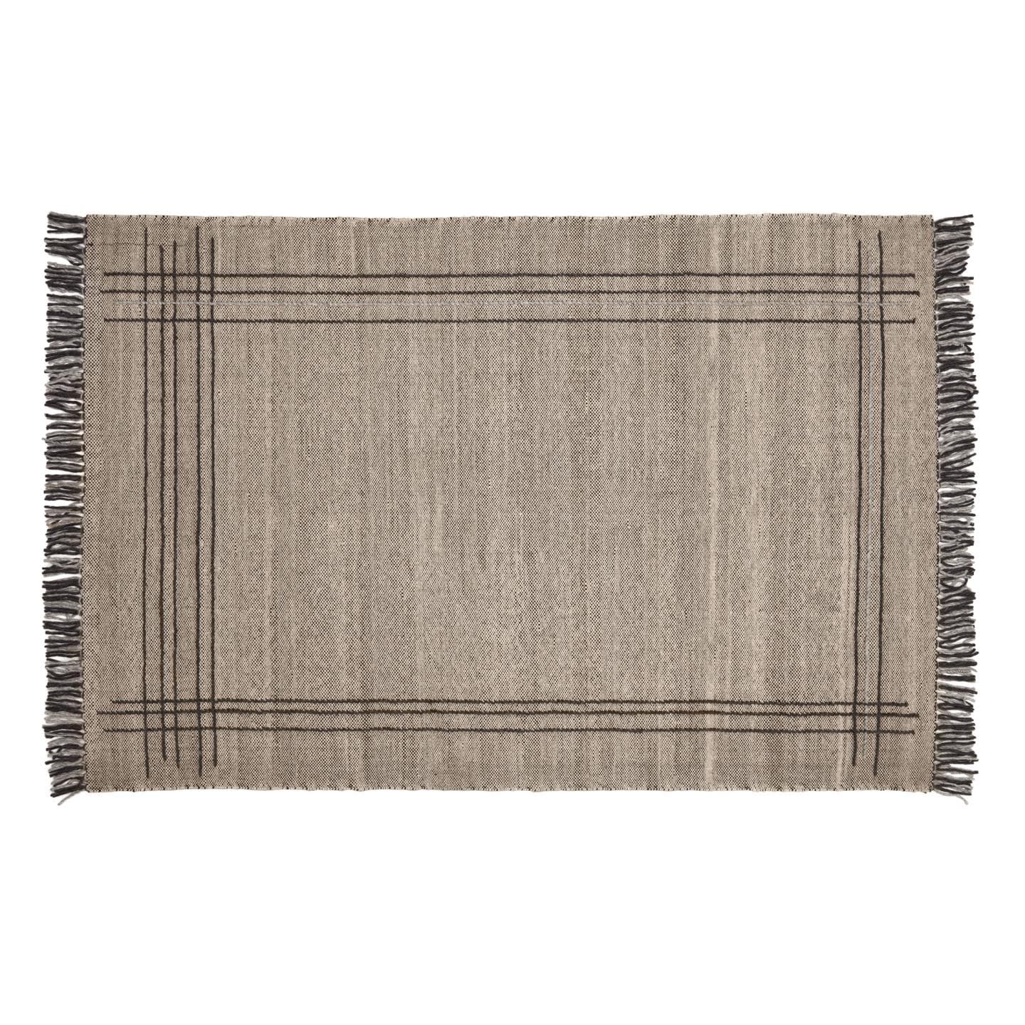 KAVE HOME Eneo matta, med tofsar, rektangulär - brun ull/bomull/polyester (160x230)