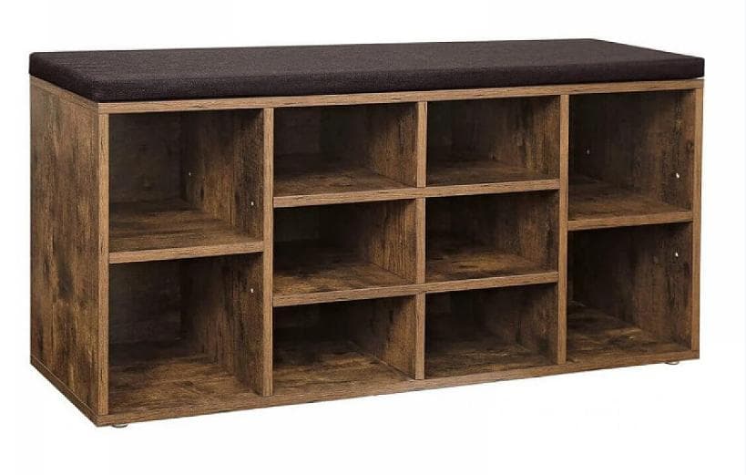 VASAGLE stoppad förvaringsbänk med hyllar (104x30 cm)