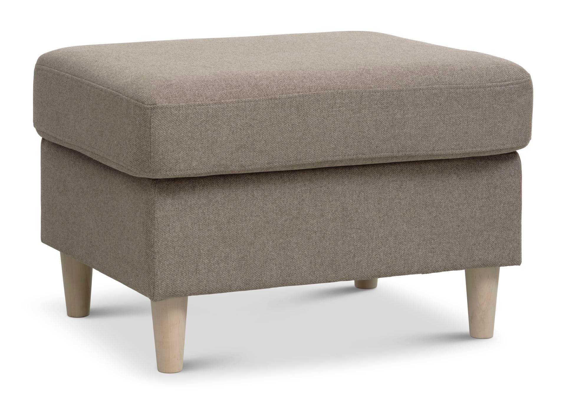 Wendy-puff, rektangulär - antilop beige polyestertyg och naturligt trä (85x72)